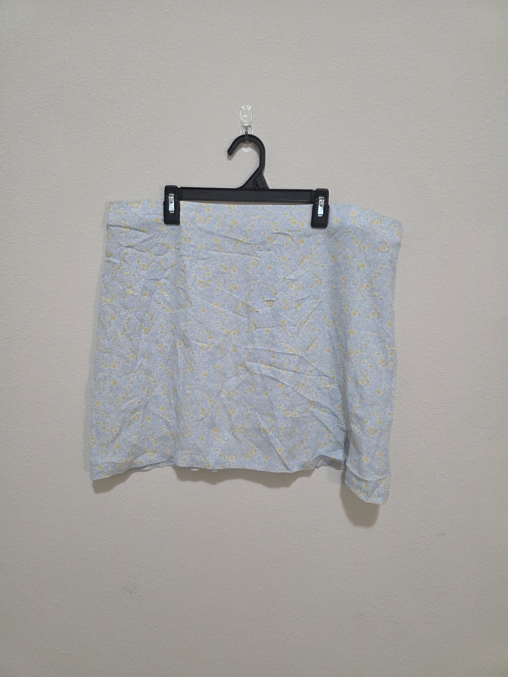 Elodie Light Blue Mini Skirt with Yellow Floral Print